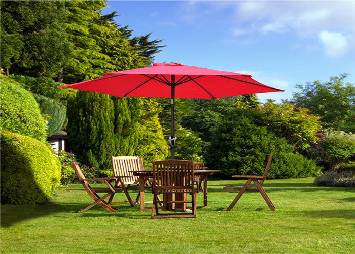 9ft polyester canopy wind resistant garden patio umbrella red