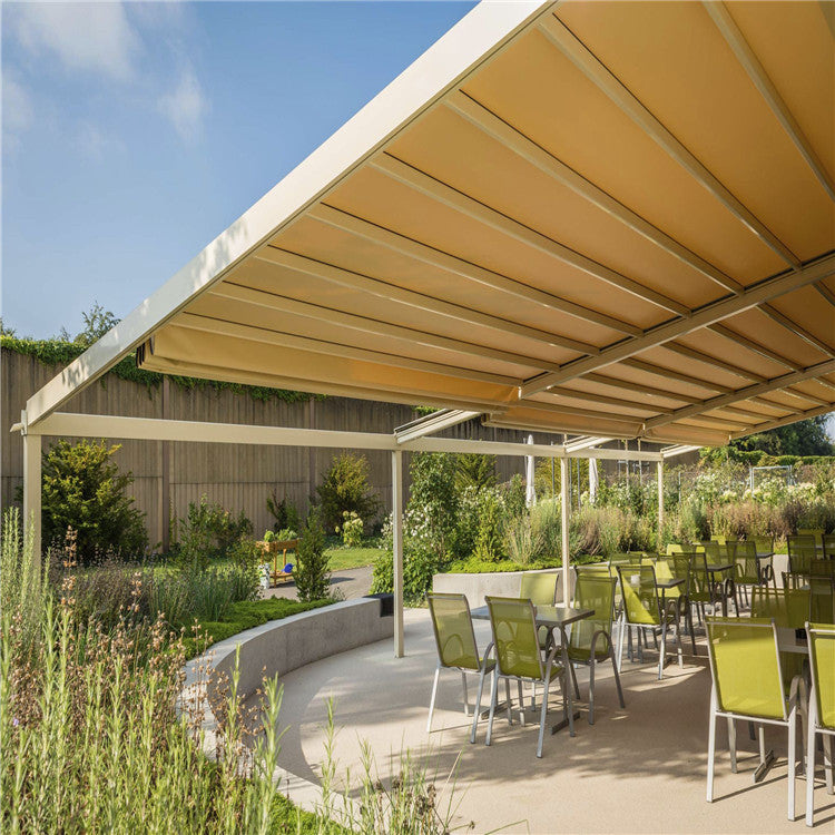 6*5M Balcony Patio Aluminium Waterproof Pergola Canopies Garden Gazebo With Led Light