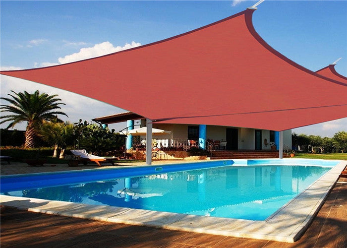Patio sail ideas large square white sun shade built on the support poles