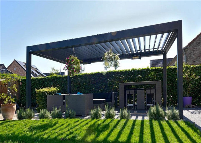 Luxury wall mounted aluminum shutter pergola for villa patio