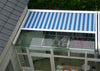 930 Electric aluminum motorized skylight roof awning with stripe fabric