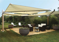 Patio sail ideas large square white sun shade built on the support poles
