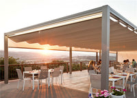 Automatic Retractable Roof PVC Pergola Awning With LED Lights