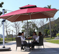 Outdoor Furniture Garden Double Canopy 3m Umbrella Cantilever Large Parasol 3.5m Patio Parasol Economic Umbrellas For Beach