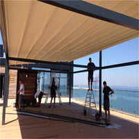 3x4m wall mounted electric retractable pergola with waterproof PVC roof