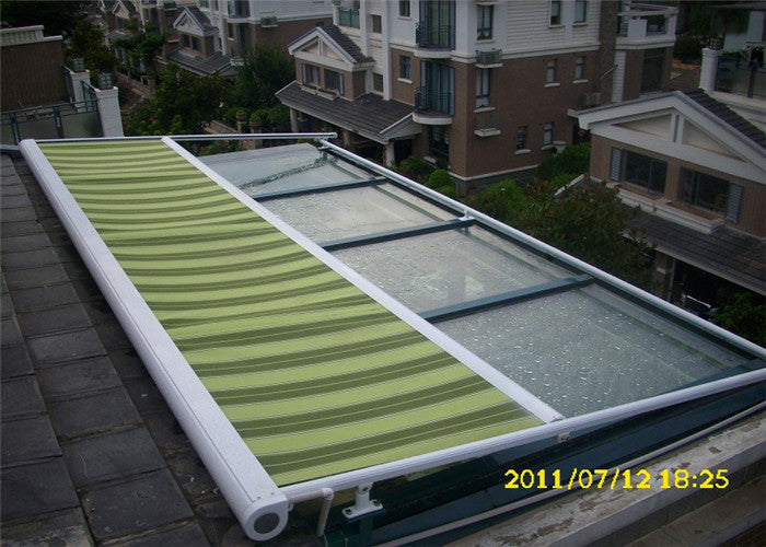 Premium motorized skylight shade retractable awning