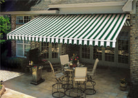 Manual and motorized wind resistance semi-cassette retractable strong awning