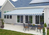 Manual and motorized wind resistance semi-cassette retractable strong awning