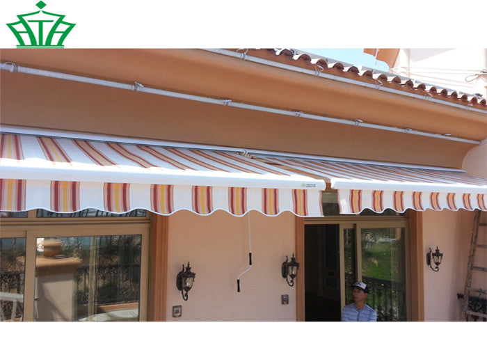 Patio motorized folding arms awning with wind sensor size custom made