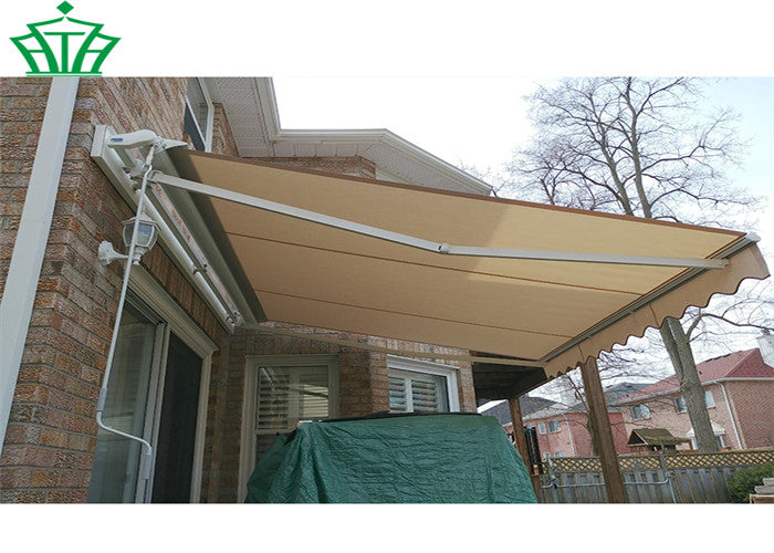 Manual retractable half cassette folding arms awning