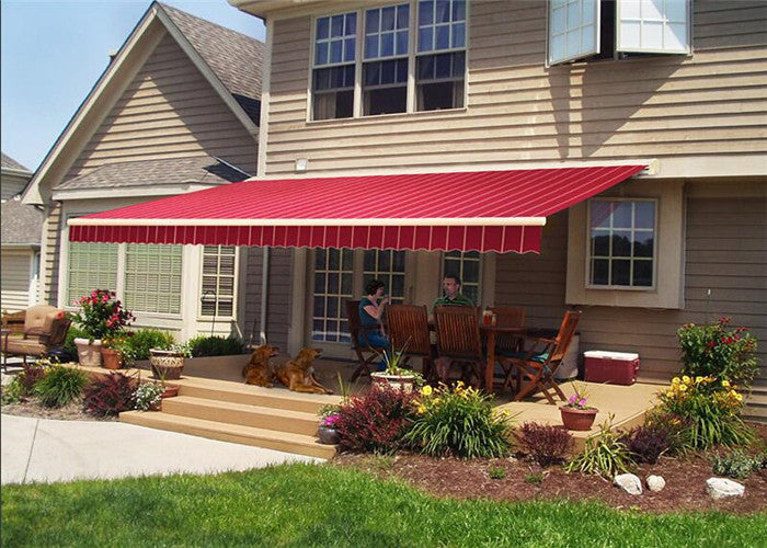 Outdoor Retractable Sun Shade Awnings With Electric Motor Control Switch