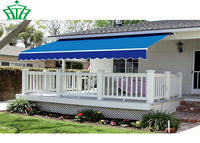 Patio motorized folding arms awning with wind sensor size custom made