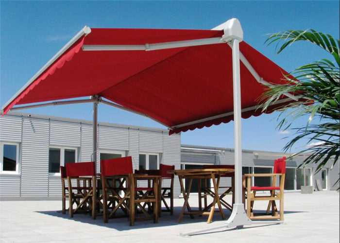 DS820 Free stand  butterfly awning commercial double side retractable awning