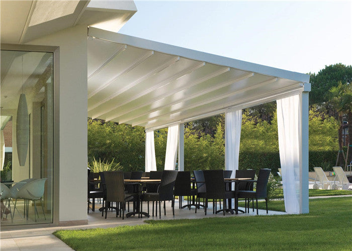 Outdoor Gazebo Automatic PVC Pergola Systems Metal Garage Awning Retractable Roof