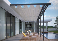 Outdoor residential buildings patio aluminium waterproof pergola roof pvc folding awning