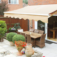 Heavy duty hand manual control retractable awning