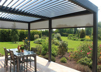 Outdoor aluminum pergola with Vertical awning for Restaurants and cafes