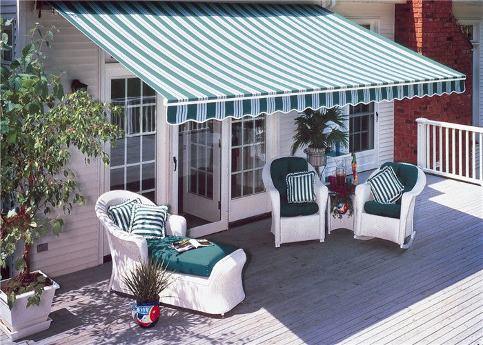 Motorized semi-cassette retractable awning with wind sensor for Villa