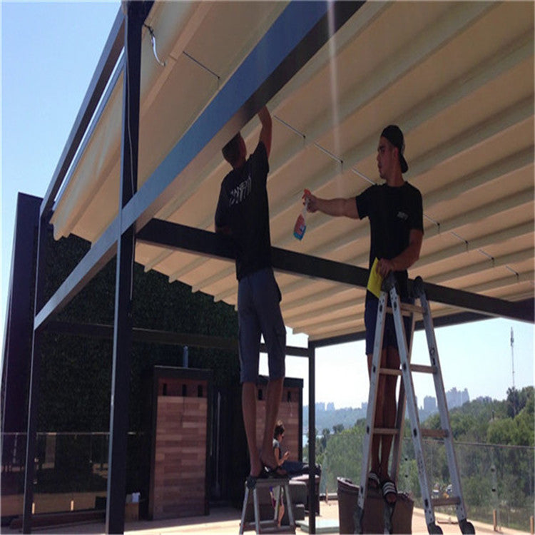 12x4m large aluminum frame PVC pergola waterproof balcony sunshade retractable awning