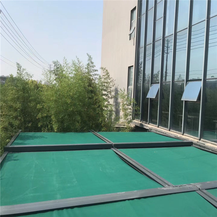 4x4m green acrylic fabric remote control roof skylight sunshade awning for sale