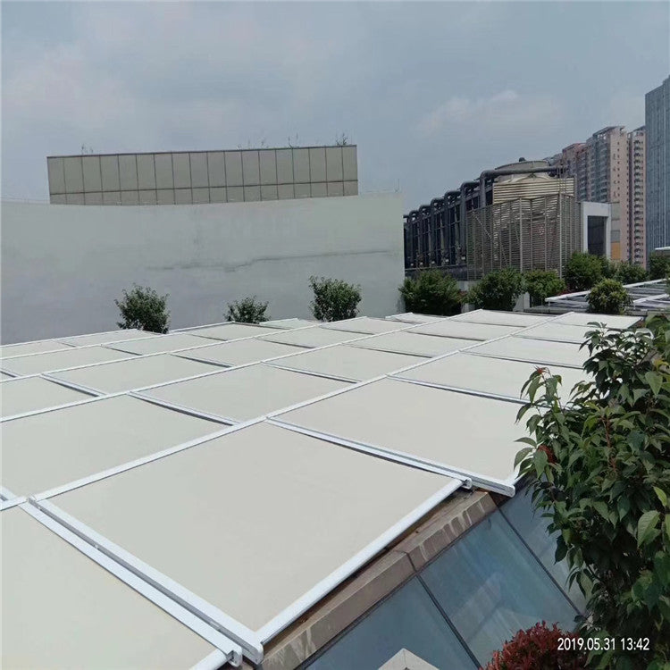 4x4m green acrylic fabric remote control roof skylight sunshade awning for sale